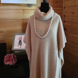 Talbots Beige Cape with Turtleneck